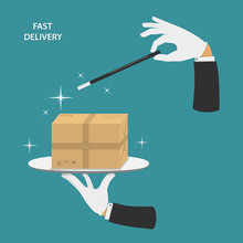 Fast Delivery Vector Conceptual Illustration.
