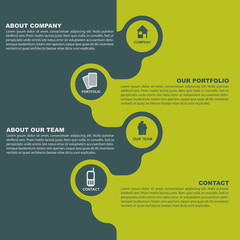 Aufkleber - Vector abstract background of brochure with icons for company