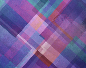 abstract background purple blue and pink square and diamond shaped transparent layers in diagonal pattern background