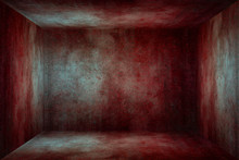 Old Grunge Red Blood Stained Concrete Texture Wall Room Backgrou