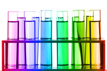 Test Tube In Close-up On White Background.