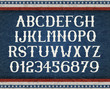 Vintage american font on retro background, EPS 10 contains transparency, layered vector file.