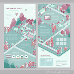 Canvas Print - city concept one page website design template