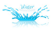 Water splash pool with drops and reflection. Eps10 vector