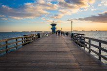 The Pier At Sunset, In Seal Beach, California.