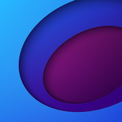Poster - Cut out blue and purple circle shapes abstract background