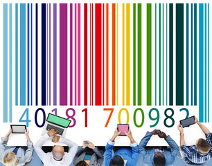 Wall Mural - Bar Code Price Tag Coding Encryption Label Merchandise Concept