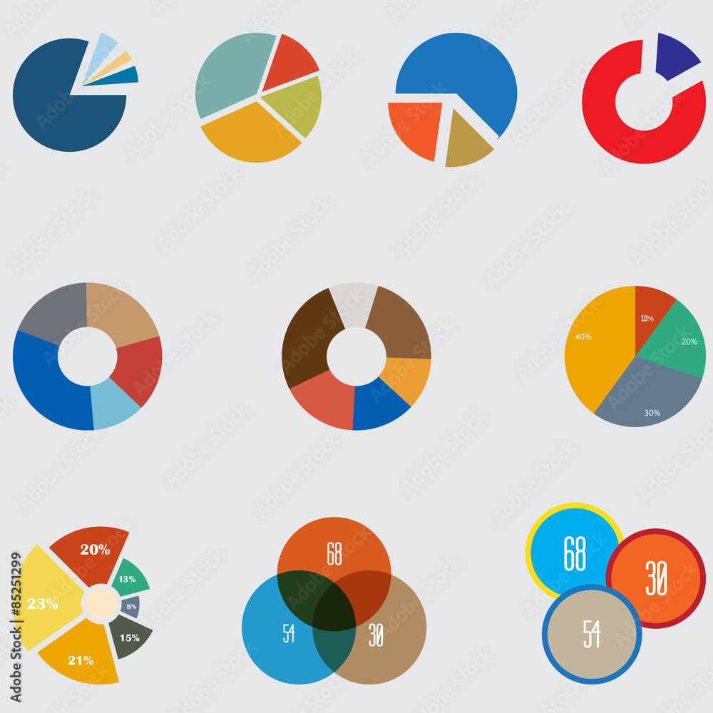 Infographic Elements, pie chart set icon, business elements and ...
