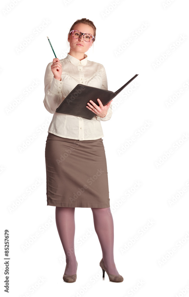 Strict Instructor strict teacher with class book Stock Photo | Adobe Stock