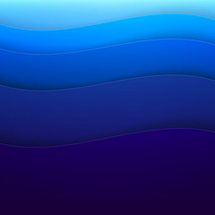 Aufkleber - Abstract blue paper wave shapes background