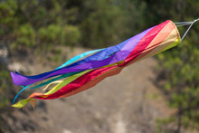 Rainbow Wind Sock In The Breeze
