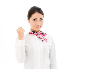 asian businesswoman on white background