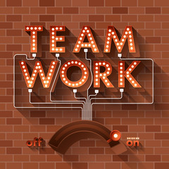 Poster - brick wall and tell about business word