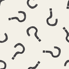 Poster - Question mark doodle  seamless pattern background