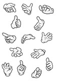 Fototapeta Dinusie - Cartoon hand and fingers signs and gestures