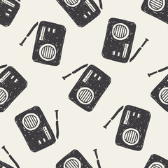 Poster - radio doodle seamless pattern background