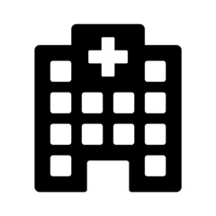 Hospital building for emergency urgent care flat icon for apps and websites