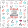 © tatiana_kost94 - Social Media Word and Icon set.Doodle sketchy outline