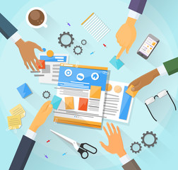 Wall Mural - web development create design site building team people