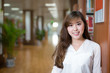 © zhu difeng - Asian beautiful female student portrait in library