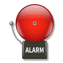 Vector Illustration Of Red Fire Alarm Bell