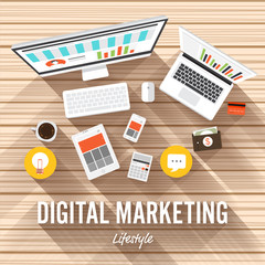 Wall Mural - text on desktop for business issue