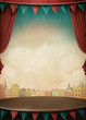 Bright background with various circus objects for illustrations and posters