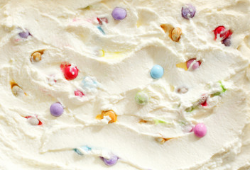 Wall Mural - Creamy ice cream with colorful candy pearls