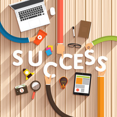 Wall Mural - flat design talking about digital marketing as text on desktop.vector illustration.