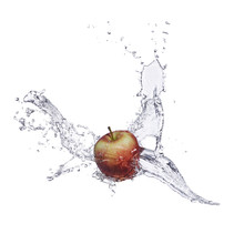 Red Apple And Splash Of Water