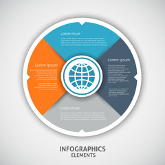  Infographics circle origami style.