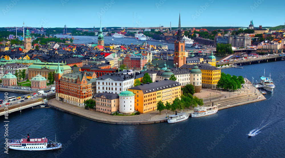 Panorama of Stockholm, Sweden - obrazy, fototapety, plakaty 