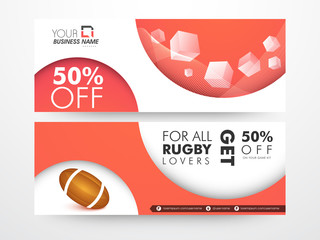 Poster - Rugby sale web banner or header.