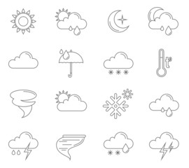 Wall Mural - Weather Icons Outline