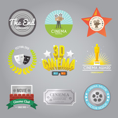 Wall Mural - Cinema labels collection