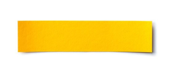 yellow paper banner isolated on white