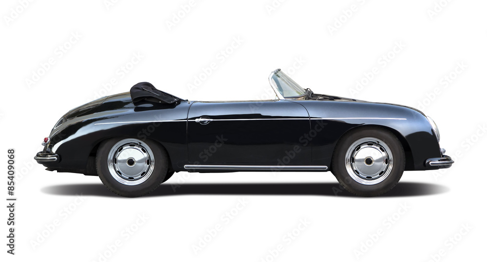 Classic sport cabrio car isolated on white - obrazy, fototapety, plakaty 