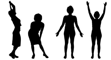 Wall Mural - Vector silhouette of a woman.