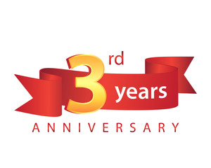 Wall Mural - 3 Ribbon Anniversary Logo