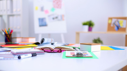 designer's desk with responsive design concept