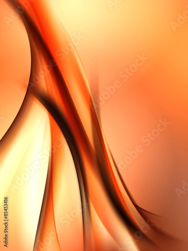 Naklejka na drzwi Gold orange brown fractal light wave background