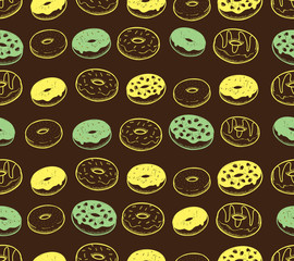 Sticker - vintage donut background