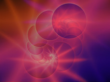 Abstract Fractal Background With Bubbles And Rays