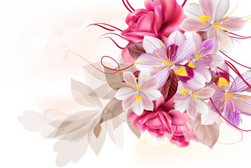 Wall Mural - Vector cute flower bouquet for design