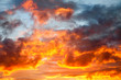 © Sergii Ryzhkov - Flaming red fire in the sky cloudscape background