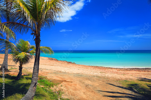 Naklejka - mata magnetyczna na lodówkę Beautiful view of the Atlantic Ocean, Varadero, Cuba