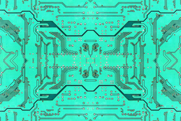 Green symmetrical electronic microcircuit.Background.