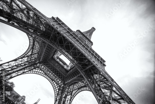 La Tour Eiffel en noir et blanc Tableau sur Toile