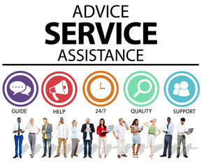 Wall Mural - Advice Service Assistance Customer Care Support Concept