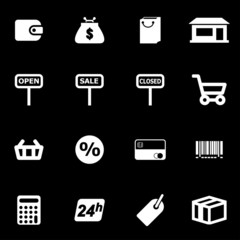 Sticker - Vector white shop icon set